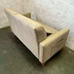 【ジモティ限定特価】 2人掛けソファ ベージュ 布製家具 ラブソファ A0912Gの画像