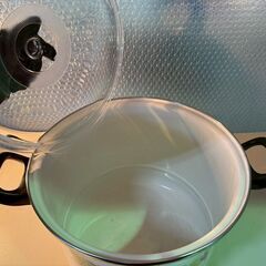 【お引取 限定】ホーロー両手鍋　直径26センチ　調理器具　＊027Gの画像