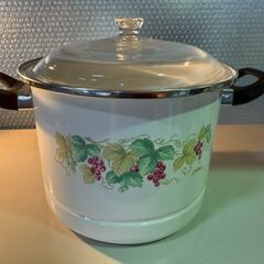 【お引取 限定】ホーロー両手鍋　直径26センチ　調理器具　＊027Gの画像