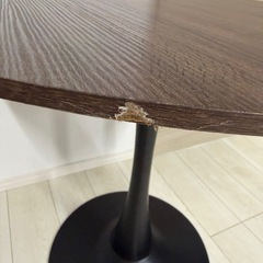 丸テーブル　ダイニングテーブル　ブラウンの画像