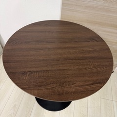 丸テーブル　ダイニングテーブル　ブラウンの画像