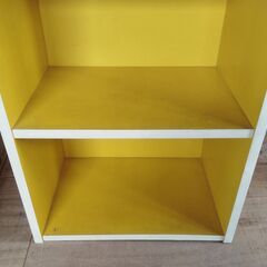 昭和レトロ カラーボックス 3段 イエロー 棚　/TJ-2658 2Fの画像