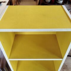 昭和レトロ カラーボックス 3段 イエロー 棚　/TJ-2658 2Fの画像