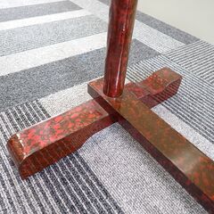 衣桁 帯掛 タオル掛 手ぬぐい掛け 上部横幅42.5cm×高120.5cm 木製 朱塗 漆塗 呉服 着物 和服 家具 民具 ディスプレイ 直接引取可 在庫多数#15163-15175の画像