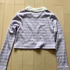 カットソー　パープル　ボーダー　150の画像