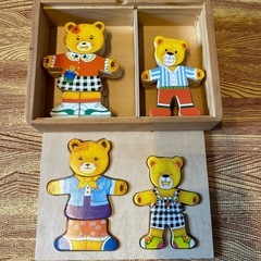 知育玩具 木のおもちゃ ドイツ・Mertens社 くまのドレスアップパズルの画像