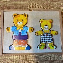 知育玩具 木のおもちゃ ドイツ・Mertens社 くまのドレスアップパズルの画像