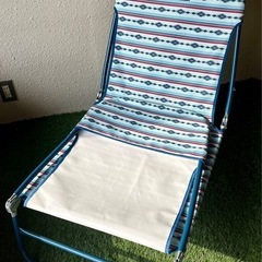 🎪12/10確約済み🎪新品未使用✨Field to Summit ネイティブ柄折りたたみコット🏕️軽量アウトドアベッド！キャンプ・BBQ・車中泊・ベランダ休憩に◎映える水色デザインが可愛い✨お買い得1,000円‼️の画像