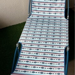 🎪12/10確約済み🎪新品未使用✨Field to Summit ネイティブ柄折りたたみコット🏕️軽量アウトドアベッド！キャンプ・BBQ・車中泊・ベランダ休憩に◎映える水色デザインが可愛い✨お買い得1,000円‼️の画像