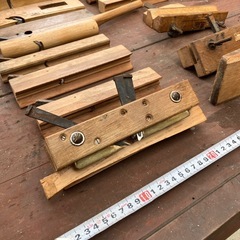 古い鉋セット 古道具 木工アンティーク 大工道具 まとめ 伝統工具 時代工具 面取り・溝切りカンナの画像