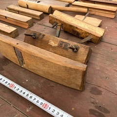 古い鉋セット 古道具 木工アンティーク 大工道具 まとめ 伝統工具 時代工具 面取り・溝切りカンナの画像