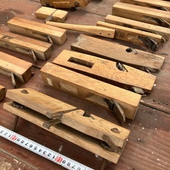 古い鉋セット 古道具 木工アンティーク 大工道具 まとめ 伝統工具 時代工具 面取り・溝切りカンナの画像