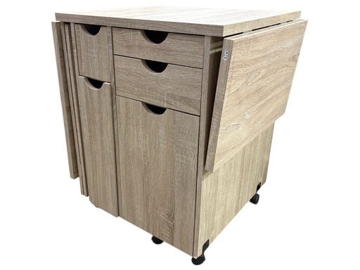 NO.2638 LOWYA ロウヤ ミシン台 作業台 オーク
 伸縮タイプ 机 家具 中古