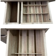 NO.2638 LOWYA ロウヤ ミシン台 作業台 オーク
 伸縮タイプ 机 家具 中古の画像