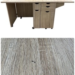 NO.2638 LOWYA ロウヤ ミシン台 作業台 オーク
 伸縮タイプ 机 家具 中古の画像