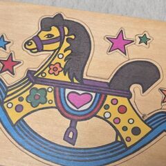 廃盤 パズル 木馬 ヴィンテージ 大創産業 木製 インテリア雑貨 知育 レトロの画像