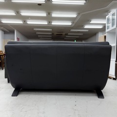 【美品‼️】ニトリ 本革製 150cm幅2人掛けソファ ラヴソファ ブラックレザー♪の画像