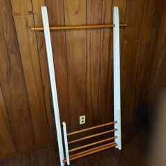 木製ハンガーラック 折り畳みの画像