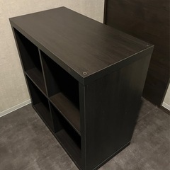 IKEA イケア KALLAX カラックス 棚　カラーボックス 黒 ブラック シェルフユニット 77×77 の画像