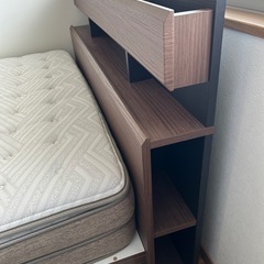 コンセント照明収納付きダブルベッドフレーム　　の画像