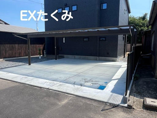 カーポート　LIXIL３台用カーポート　フーゴF 72-50サイズ　商品代　施工費税込み　激安　愛媛県　外構工事　駐車場　EXたくみ