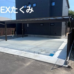 カーポート　LIXIL３台用カーポート　フーゴF 72-50サイズ　商品代　施工費税込み　激安　愛媛県　外構工事　駐車場　EXたくみの画像