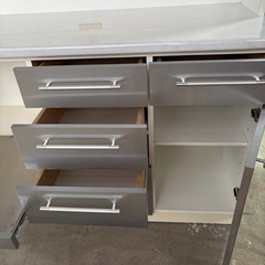 レンジボード‼️食器棚 オシャレ 大型 みずや シルバー　ホワイト の画像