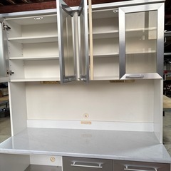 レンジボード‼️食器棚 オシャレ 大型 みずや シルバー　ホワイト の画像