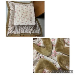 こたつ布団 194×204㎝ 花柄 やや長方形 掛け布団 毛布 薄手 茶色 冬の画像