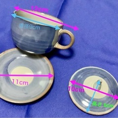 茶碗蒸しの食器と兎オブジェ付き蓋・茶・スプーンetcバラエティセット3客🐇の画像