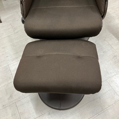 ニトリ　パーソナルチェア　オットマン付き　ファブリック　メッシュ　ブラウン【トレファク堺福田店】の画像