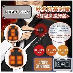 inotenka 電熱ベスト バッテリー付 フード無 ヒーターベスト M-Lサイズの画像