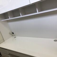 【ジャングルジャングル石津店】食器棚　システムキッチンボード　ホワイト　大容量　プッシュ式　キッチン収納　大型　幅155cm　おしゃれ 北欧調 収納 堺市 西区 東区 北区 南区 堺区 石津の画像