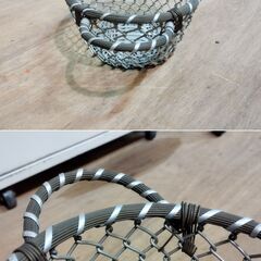 アルミ ワイヤー バスケット 小物入れ カゴ かご 持ち手付き /HJ-0577 2Fの画像