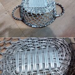 アルミ ワイヤー バスケット 小物入れ カゴ かご 持ち手付き /HJ-0577 2Fの画像