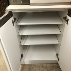 【ジャングルジャングル石津店】食器棚　ホワイト　ダンパー　スロークローズ　大容量　キッチン収納　大型　幅60cm　隙間収納　おしゃれ 北欧調 収納 堺市 西区 東区 北区 南区 堺区 石津の画像