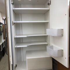 【ジャングルジャングル石津店】食器棚　ホワイト　ダンパー　スロークローズ　大容量　キッチン収納　大型　幅60cm　隙間収納　おしゃれ 北欧調 収納 堺市 西区 東区 北区 南区 堺区 石津の画像