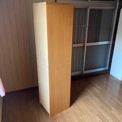 扉付き収納棚（茶色）木製
の画像