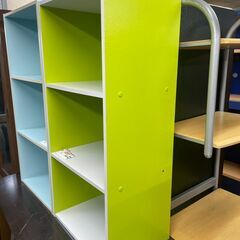 リサイクルショップどりーむ天保山店　No4603 カラーボックス　三段ボックス　マルチに活躍♪　黄緑×白　用途色々🎵の画像