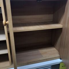 【ジャングルジャングル石津店】マルカ　薄型キッチンカウンターワゴン　食器棚　システムキッチンボード　ブラウン　キッチン収納　幅88cm　おしゃれ 北欧調 収納 堺市 西区 東区 北区 南区 堺区 石津の画像