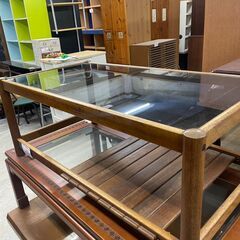 リサイクルショップどりーむ天保山店　No3448 ガラステーブル　センターテーブル　ガラス天板がオシャレ♪　の画像