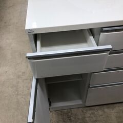 【ジャングルジャングル石津店】NITORI　ニトリ　食器棚　システムキッチンカウンター　ホワイト　大容量　キッチン収納　大型　幅120cm　おしゃれ 北欧調 収納 堺市 西区 東区 北区 南区 堺区 石津の画像