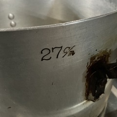両手鍋🍀寸胴鍋アルミ製業務用27cm厨房用品👨‍🍳調理器具軽量サビあり💦シルバーの画像