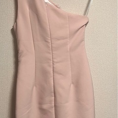 【刺繍入り キャバドレス】ワンショル／ピンクベージュ／美品／2000円の画像