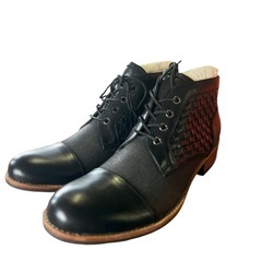 【新品】ENZO RAUDi ブラック レザー チャッカブーツ26cm相当の画像