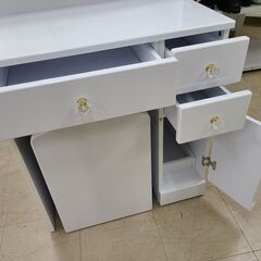 J1837　【リユースのサカイ柏店】　三面鏡ドレッサー　ホワイト　クリーニング済み　の画像