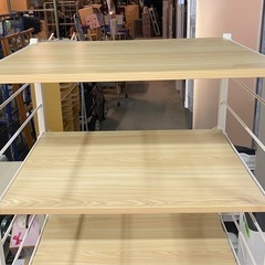 ●　スチールラック　木目調 棚板付き 幅（約）60cmの画像