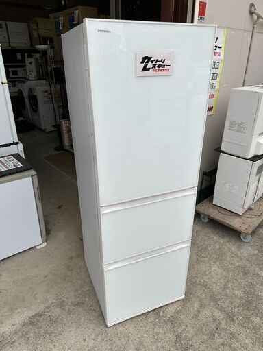 【動作保証あり】TOSHIBA 東芝 2020年 GR-S36SXV-EW 363L 3ドア 冷凍冷蔵庫 自動製氷 ガラスドア ②【管理KRR799】