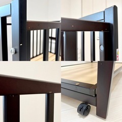 《床板すのこ》ヤマサキ ベビーベッド ハイタイプ ツーオープン【ブラウン】の画像