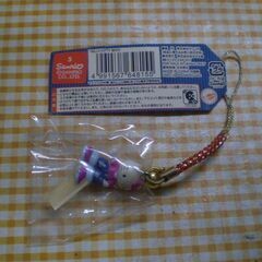 ご当地キティ　岡山限定　デニムキティ　根付けの画像